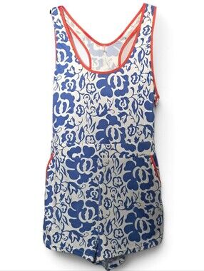 🧡Free People Movement "High Volley" Shortsie LIKE NEW Medium Blue White Floral